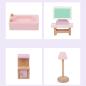 Preview: Großhandel B2B Kinderspielhaus Puppenhaus Möbelset Mini Rosa Spielset aus Holz